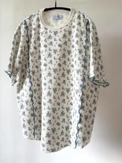 forksy フォルクシー　花柄リブ編み半袖Tシャツ カットソーのサムネイル