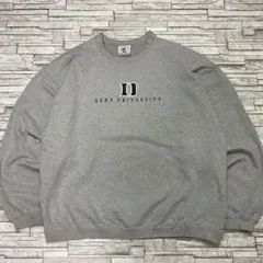 90s デューク大学 カレッジスウェット ヘビーウェイト 刺繍ロゴ グレー