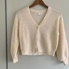 SHEIN アイボリー ボタン付きカーディガン 8Y