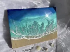 グラデーション　オーシャンレジン　アートパネル　海レジン　ギフト　NO6