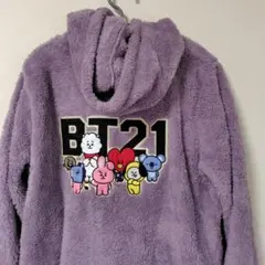 【美品】BT21 モコモコジャケット　パーカー　LLサイズ