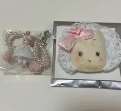 マロンクリーム ホワイトフリル シークレット ストラップ ヘアクリップ2個セット