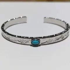 インディアンジュエリー　バングル　ブレスレット　ターコイズ　シルバー