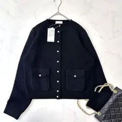 新品タグ付き ボールジィ パールコンビ クルーネック カーディガン定価3.7千円