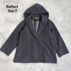 Reflect リフレクト フード付コート ネイビー 9号 ウール100%