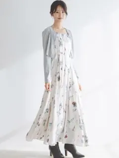 SNIDEL カーデセットフローラルプリントキャミワンピース 0