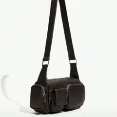 ダークブラウン レザーショルダーバッグ SHEIN