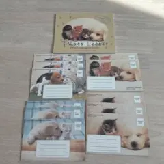 レトロ　犬　猫　セピア　レターセット　1996