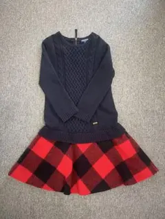 Burberry ネイビーケーブルニットワンピース