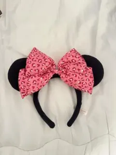 ヒョウ柄リボンのカチューシャ