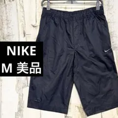美品 ナイキ CLIMA-FIT 刺繍ロゴ ハーフパンツ ウエスト紐あり M 黒