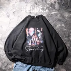 GILDAN トレーナー ディズニー　城　花火　ディズニーリゾート　アート