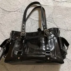 レザー 風 ハンドバッグ 平成ギャル y2k グランジ パンク V系　00s