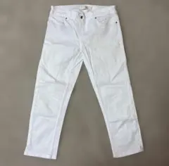 ZARA ホワイト 膝下丈ストレートデニムパンツ 36