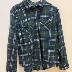 AZUL BY MOUSSY チェック柄 長袖シャツ グリーン S