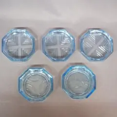 昭和レトロ　ガラス　コースター　5点