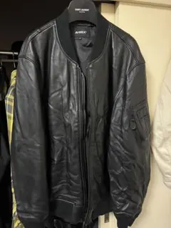 AVIREX ブラックレザー MA-1ジャケット