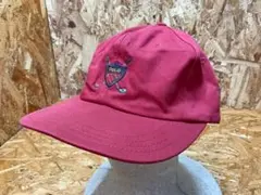 ポロ ラルフローレン 90s USA製 ゴルフ刺繍 コットン キャップ レッド