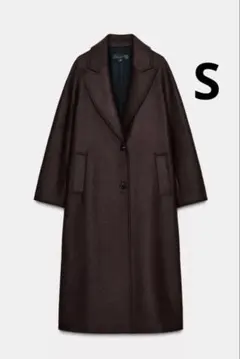 ZARA ザラ　フェイクレザーコンビ襟コート　新品、未使用