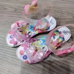 ディズニープリンセス サンダル 17cm ピンク　リボン　アリエル　シンデレラ