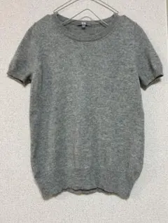 UNIQLO カシミヤ100%グレー 半袖ニット L