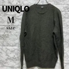 【UNIQLO / ユニクロ】クルーネックセーター ニット オリーブ Mサイズ