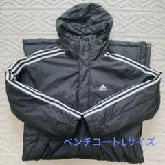adidas アディダス ベンチコート サッカー L 黒