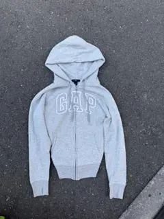 00s oldgap 短丈 アーチロゴ フルジップパーカー グレー s y2k