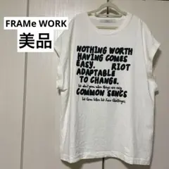 FRAMe WORK フレームワーク プリント ロゴTEE Tシャツ 白