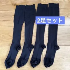 DHC バンビーナスリムレッグ 着圧ハイソックス 2足 ブラック 日本製