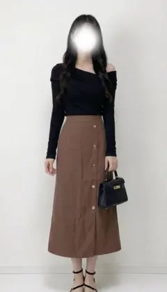 5月9日まで‼️大人可愛いサイドボタン Aラインスカート ウエストゴム