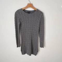 夜間セール✨ポロラルフローレン ケーブルニット ワンピース セーター グレー