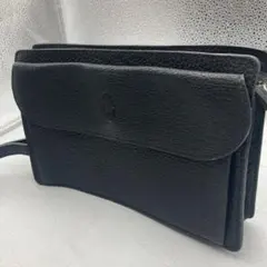 良品　ラルフローレン　オールレザー　クラッチバッグ　セカンドバッグ　ブラック