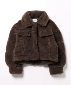 【MURUA】ボアショートジャケット ブラウン / 襟付き アウター ムルーア