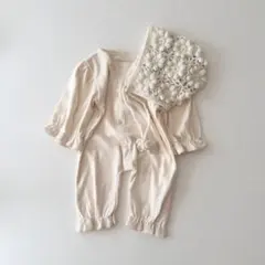 ululu baby ロンパース・ボンネットセット