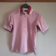 adidas 赤白ストライプ ポロシャツ S/P