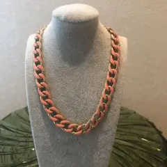 ピンクとゴールドのリバーシブルネックレス