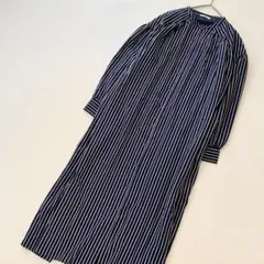 オブレクト シャツ ロング ワンピース ストライプのサムネイル