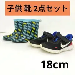 子供 靴 2点 セット 18cm NIKE スニーカー / moz 長靴 男の子