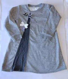 サイズ100 après les cours グレー長袖ワンピース