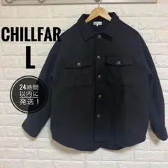 CHILLFAR チルファー メルトンCPOシャツジャケット Lブラック