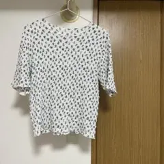 最終値下げ　花柄 シャーリング トップス 半袖　レディース　シニア　婦人服
