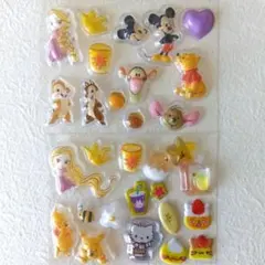 ディズニー　ミッキー　プーさん　チップとデール　おすそ分け　立体　ぷくぷくシール