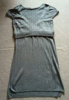 ☆マタニティ☆ワンピース☆ライトグレー☆Lサイズ☆Mサイズの方にも♪☆夏用☆