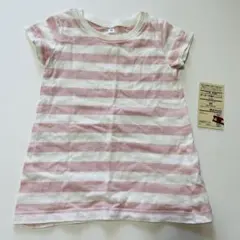 無印良品　80サイズ　インド綿天竺編み　ボーダー半袖チュニック　ワンピース