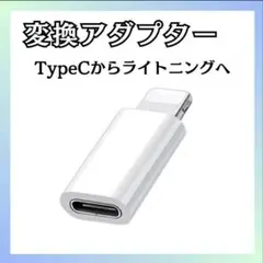 タイプⅭ→ライトニング 白 typeⅭ変換アダプター iPhone充電 ホワイト