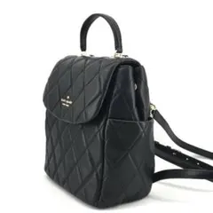 極美品　ケイトスペード　近年モデル　キルティングレザーリュック　黒　ゴールド金具