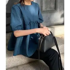 神戸レタス　バックリボンペプラムトップス