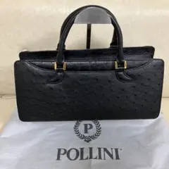 POLLINI ハンドバッグ オーストリッチ調 ブラックのサムネイル