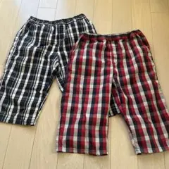 チェック柄　ハーフパンツ　セット